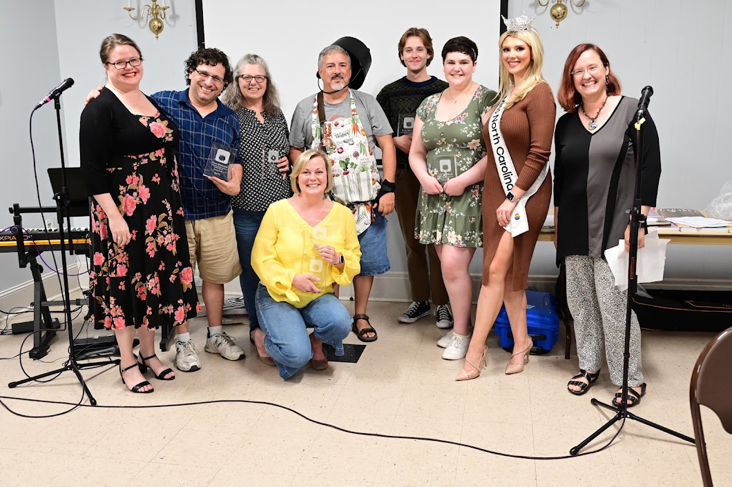 A photo of our first-ever "Stoney" award winners, posing with Miss North Carolina Taylor Loyd.