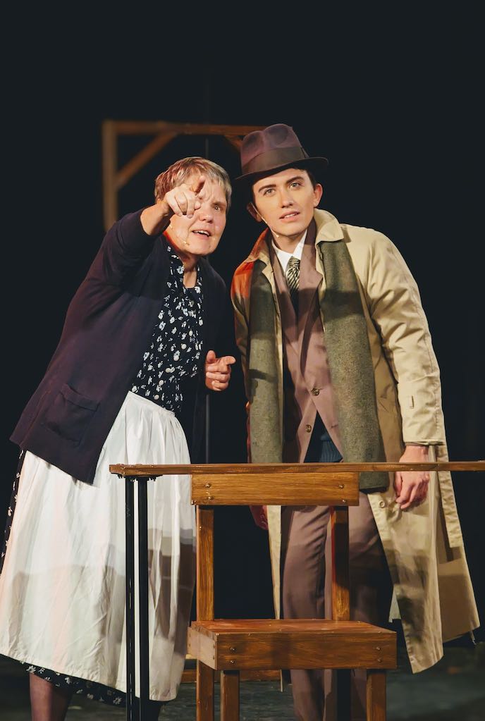 Photo from "Cabaret" of Fraulein Schneider pointing out the U-bahn to Cliff.