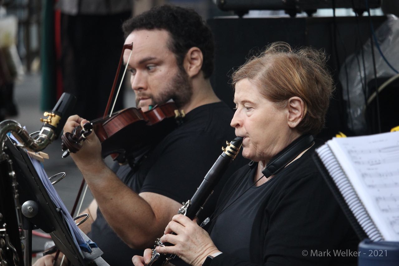 The pit orchestra hard at work