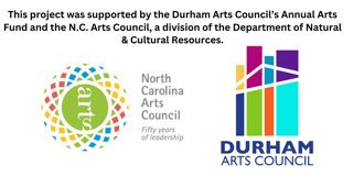 Logo for two of our sponsors: the North Carolina Arts Council and Durham Arts Council