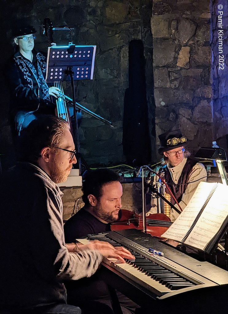 The pit orchestra, hard at work